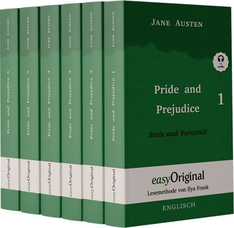 Produktbild: Pride and Prejudice / Stolz und Vorurteil - 6 Teile Hardcover - (Buch + MP3 Audio-CD) - Lesemethode von Ilya Frank - Zweisprachige Ausgabe Englisch-De