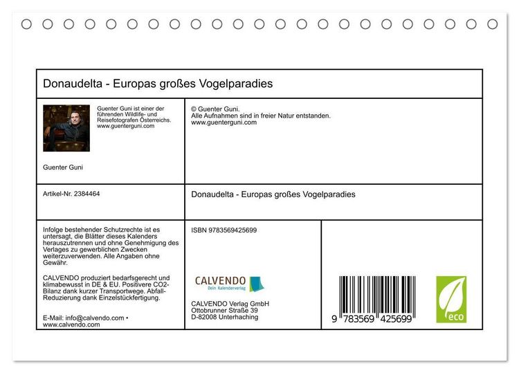Produktbild: Donaudelta - Europas gro&szlig;es Vogelparadies (Tischkalender 2027 DIN A5 quer), CALVENDO Monatskalender