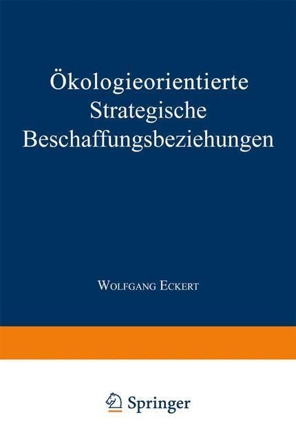 Produktbild: &Ouml;kologieorientierte Strategische Beschaffungsbeziehungen