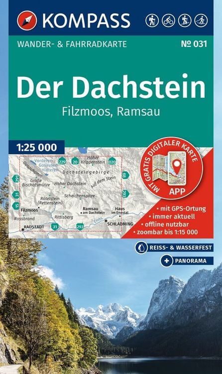 Produktbild: KOMPASS Wanderkarte 031 Der Dachstein, Ramsau, Filzmoos 1:25.000