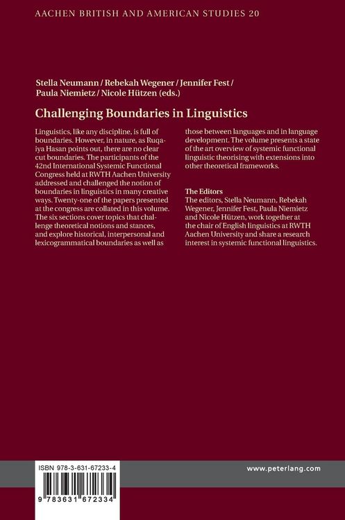 Produktbild: Challenging Boundaries in Linguistics