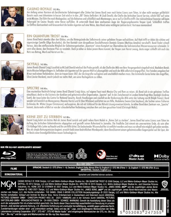 James Bond - The Daniel Craig 5-Movie-Collection [5 BRs]