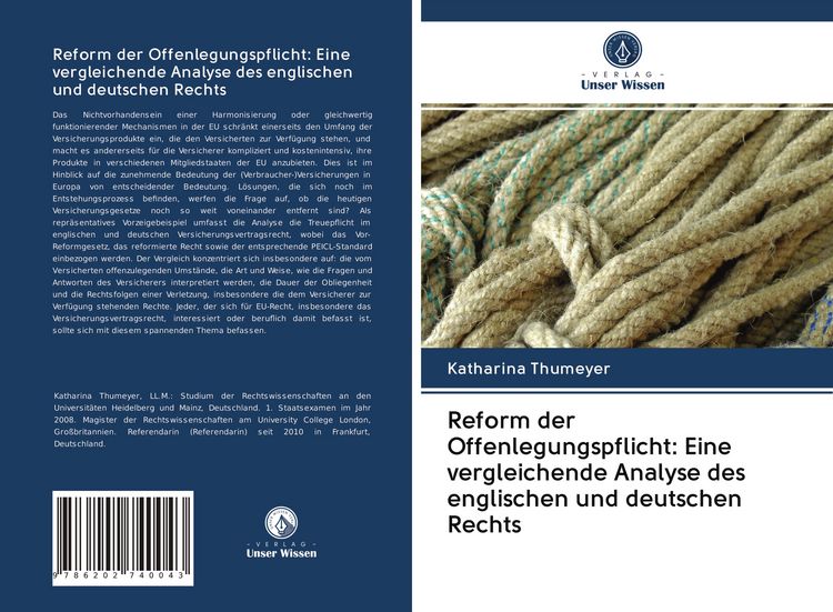 Produktbild: Reform der Offenlegungspflicht: Eine vergleichende Analyse des englischen und deutschen Rechts
