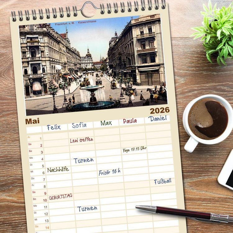 Produktbild: Familienplaner 2026 - Es war einmal... in Frankfurt (Main) mit 5 Spalten (Wandkalender, 21 x 45 cm) CALVENDO