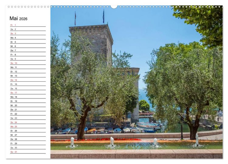 Produktbild: WUNDERBARER GARDASEE Riva del Garda und Torbole (Wandkalender 2026 DIN A2 quer), CALVENDO Monatskalender