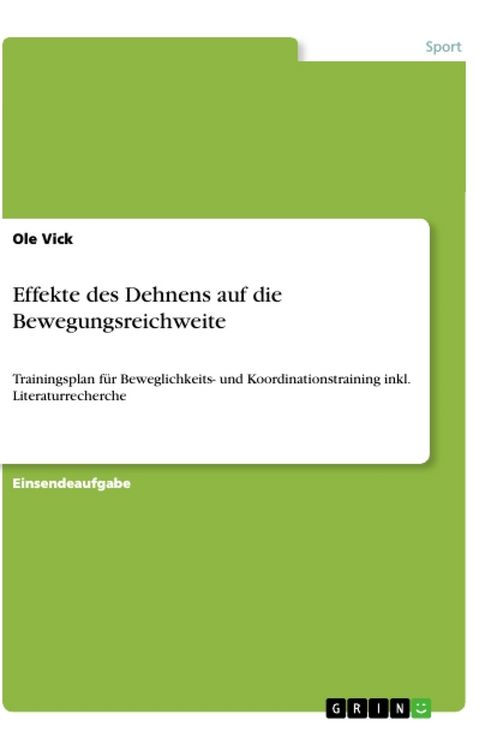Produktbild: Effekte des Dehnens auf die Bewegungsreichweite