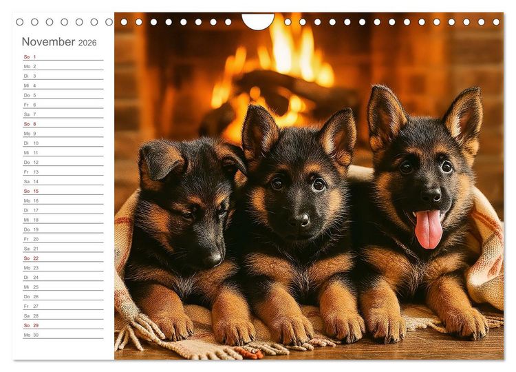 Produktbild: Sch&auml;ferhundliebe - Deine t&auml;gliche Dosis Welpenfreude &ndash; ganz ohne Gassi. (Wandkalender 2026 DIN A4 quer), CALVENDO Monatskalender