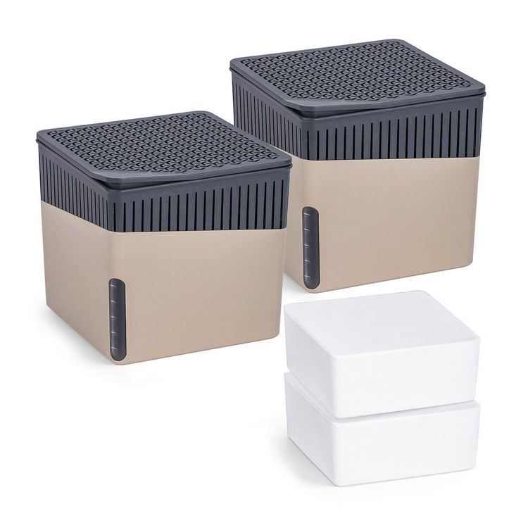 Produktbild: Raumentfeuchter Mod. Cube Beige 500 g, 2er Set, beugt Schimmel und Ger&uuml;chen vor