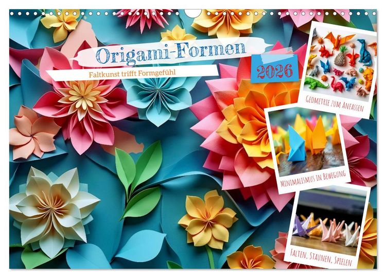 Produktbild: Origami-Formen (Wandkalender 2026 DIN A3 quer), CALVENDO Monatskalender