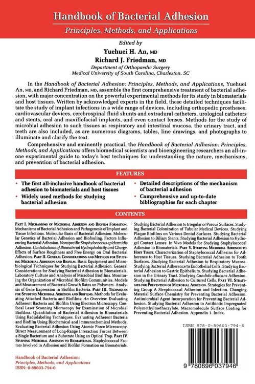 Produktbild: Handbook of Bacterial Adhesion
