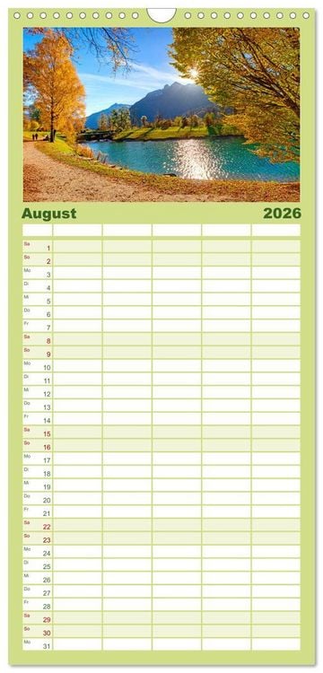 Produktbild: Familienplaner 2026 - Herzliche Gr&uuml;&szlig;e aus Kuchl mit 5 Spalten (Wandkalender, 21 x 45 cm) CALVENDO