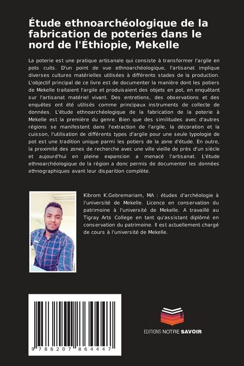 Produktbild: &Eacute;tude ethnoarch&eacute;ologique de la fabrication de poteries dans le nord de l'&Eacute;thiopie, Mekelle
