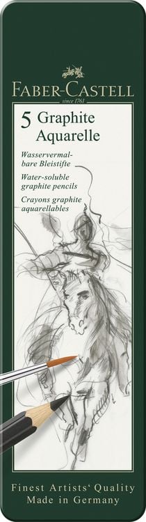 Produktbild: Faber-Castell Aquarellbleistifte Graphite Aquarelle, HB 2B 4B 6B 8B, 5er Set
