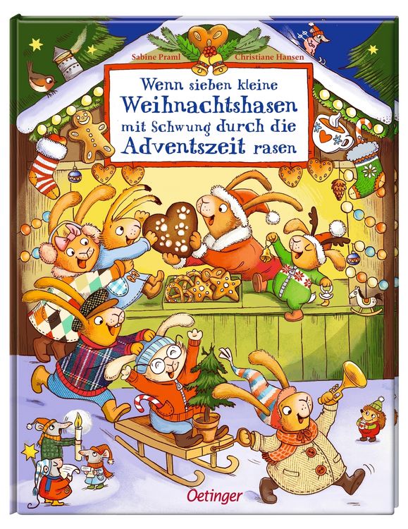 Produktbild: Wenn sieben kleine Weihnachtshasen mit Schwung durch die Adventszeit rasen
