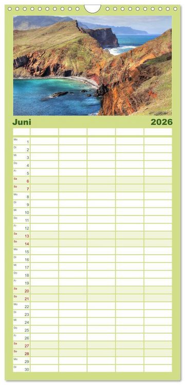 Produktbild: Familienplaner 2026 - Wildes Madeira - Inselimpressionen mit 5 Spalten (Wandkalender, 21 x 45 cm) CALVENDO
