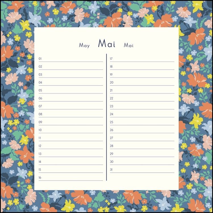 Produktbild: Immerw&auml;hrender Geburtstagskalender &ndash; Lovely Flowers &ndash; Haferkorn & Sauerbrey &ndash; Quadrat-Format 24 x 24 cm