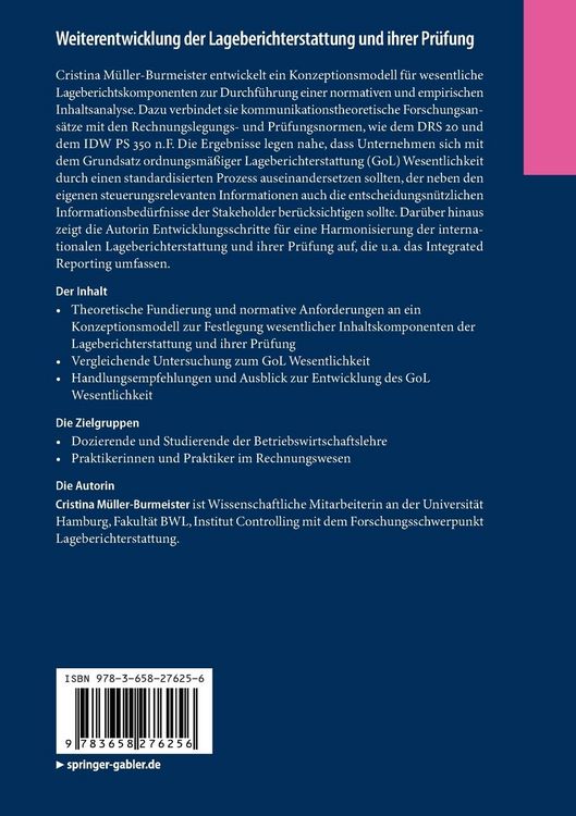 Produktbild: Weiterentwicklung der Lageberichterstattung und ihrer Pr&uuml;fung