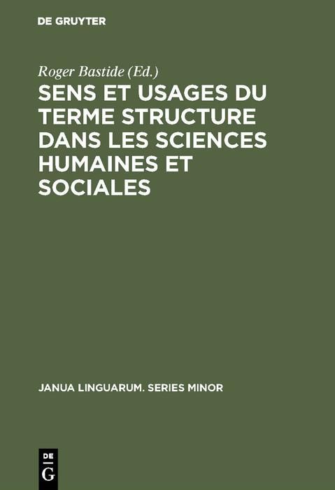 Produktbild: Sens et usages du terme structure dans les sciences humaines et sociales