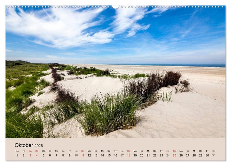 Produktbild: Nordseeinsel Borkum - Inselrausch im Hochseeklima (Wandkalender 2026 DIN A2 quer), CALVENDO Monatskalender