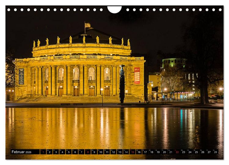 Produktbild: Stuttgart - Blue City Lights (Wandkalender 2026 DIN A4 quer), CALVENDO Monatskalender