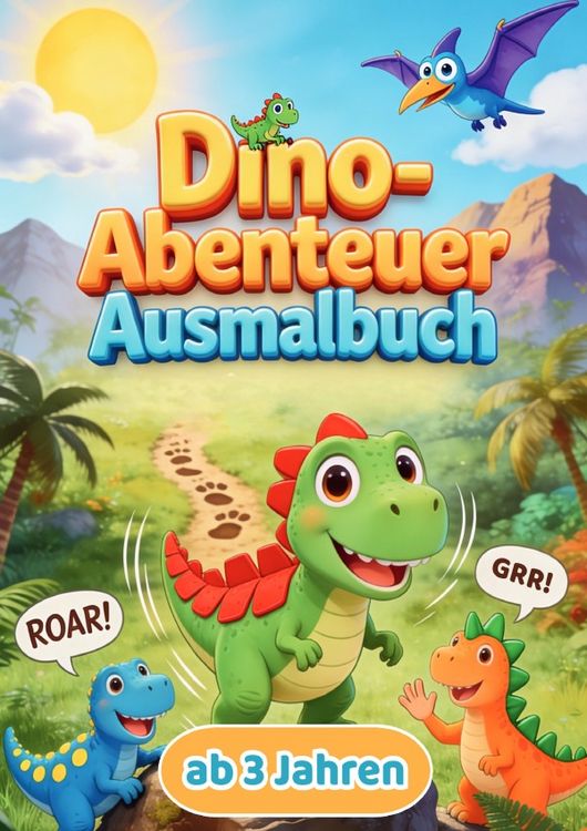 Produktbild: Mein Dino-Abenteuer Buch. 100 Seiten coole Dino-Abenteuer zum Ausmalen &ndash; Dein wildes Malspa&szlig;-Erlebnis ab 3 Jahren.