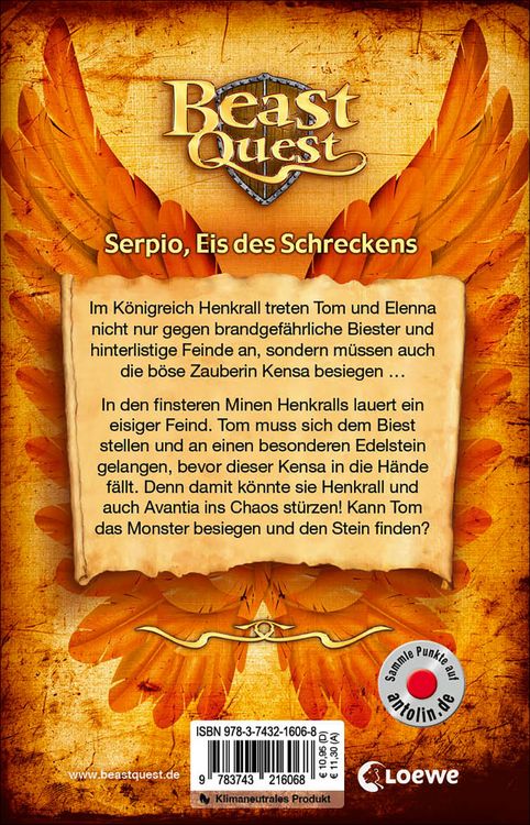 Produktbild: Beast Quest (Band 65) - Serpio, Eis des Schreckens
