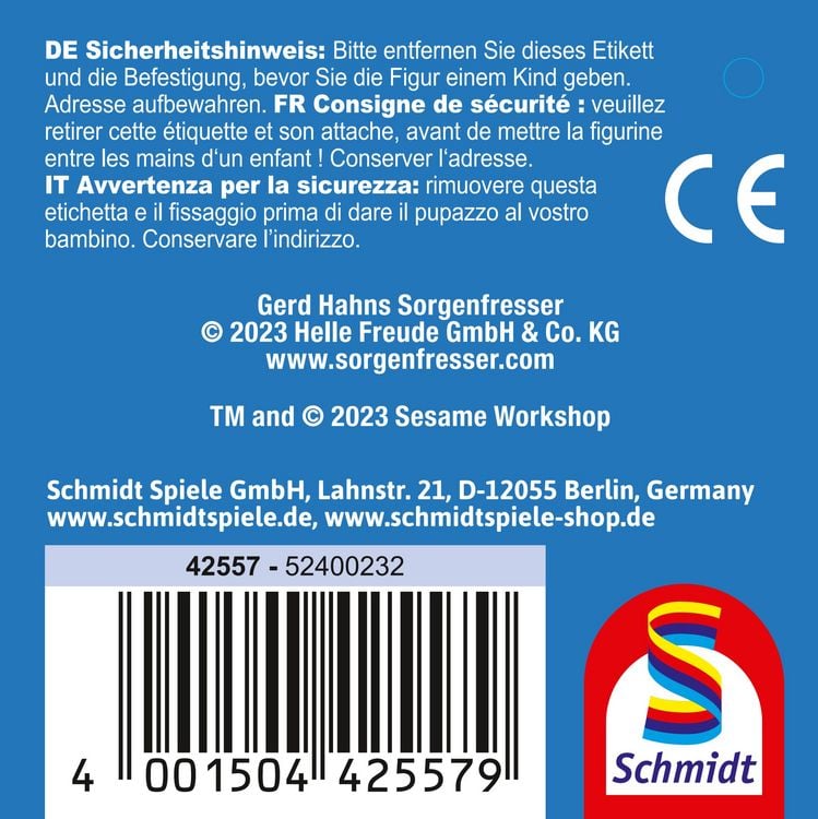 Produktbild: Pl&uuml;sch Sorgenfresser Sesamstrasse Grobi 36cm