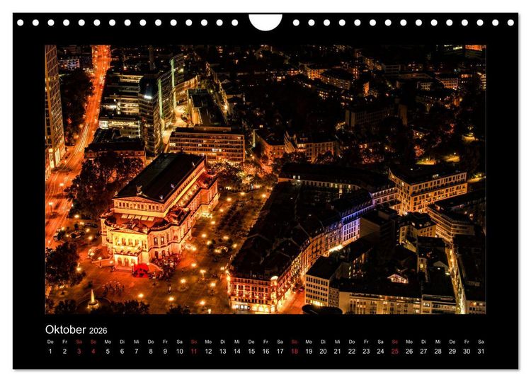 Produktbild: Frankfurt bei Nacht 2026 (Wandkalender 2026 DIN A4 quer), CALVENDO Monatskalender