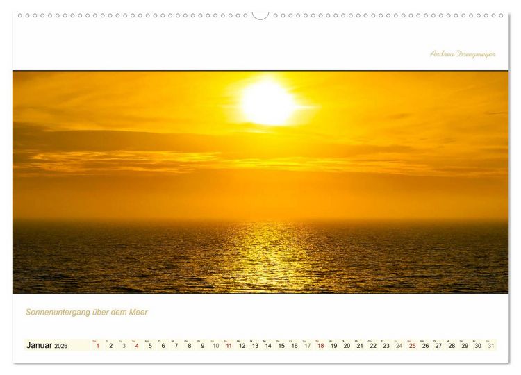 Produktbild: LANGEOOG PANORAMA (hochwertiger Premium Wandkalender 2026 DIN A2 quer), Kunstdruck in Hochglanz