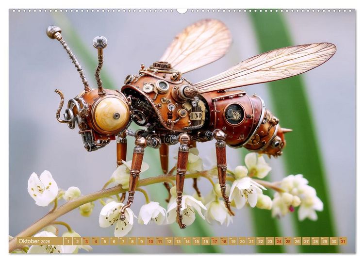 Produktbild: Insecta Mechanica. Fantastische Fl&uuml;gelwesen zwischen Technik und Natur (hochwertiger Premium Wandkalender 2026 DIN A2 quer), Kunstdruck in Hochglanz