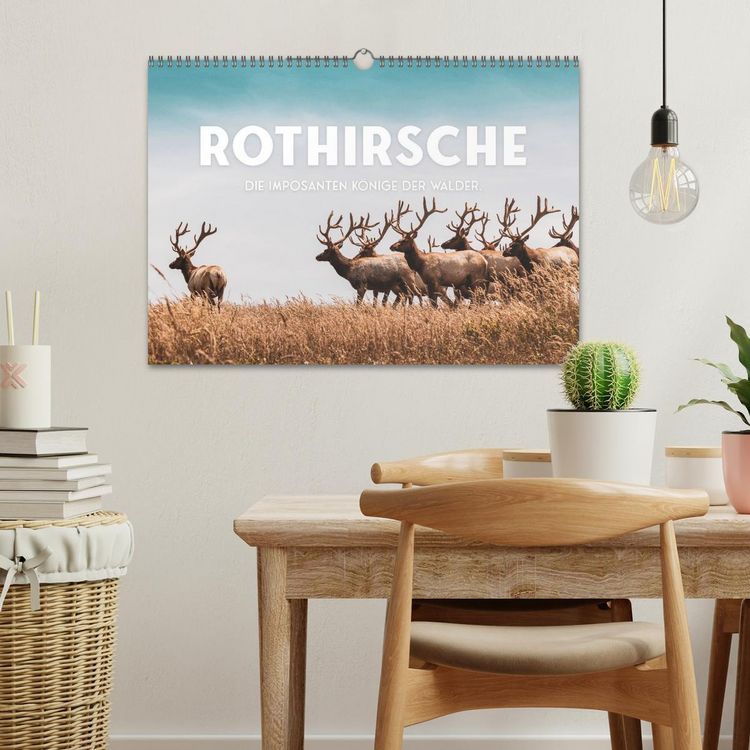 Produktbild: Rothirsche - Die imposanten K&ouml;nige der W&auml;lder. (Wandkalender 2026 DIN A3 quer), CALVENDO Monatskalender