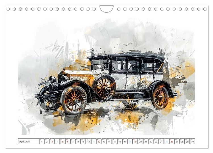 Produktbild: Aquarell Oldtimer (Wandkalender 2026 DIN A4 quer), CALVENDO Monatskalender