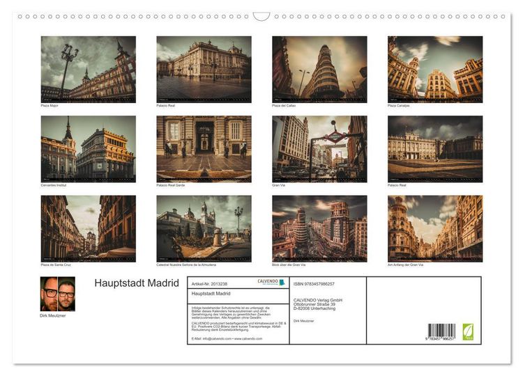 Produktbild: Hauptstadt Madrid (Wandkalender 2026 DIN A2 quer), CALVENDO Monatskalender