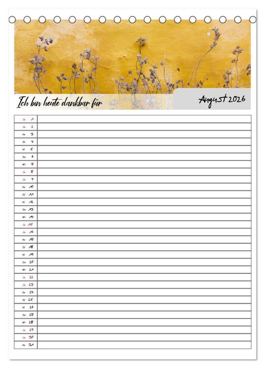 Produktbild: Ich bin dankbar - ein Jahr voller Achtsamkeit (Tischkalender 2026 DIN A5 hoch), CALVENDO Monatskalender