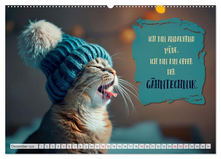 Produktbild: MORGENMUFFEL M&uuml;rrische Weisheiten (Wandkalender 2026 DIN A2 quer), CALVENDO Monatskalender
