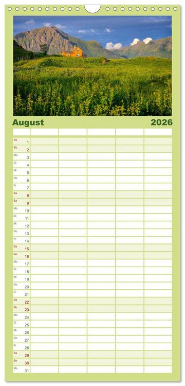 Produktbild: Familienplaner 2026 - Norwegen - Das wundersch&ouml;ne Land im Norden. mit 5 Spalten (Wandkalender, 21 x 45 cm) CALVENDO