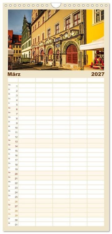 Produktbild: Familienplaner 2027 - Weimar - Mit Plan durch das Jahr mit 5 Spalten (Wandkalender, 21 x 45 cm) CALVENDO