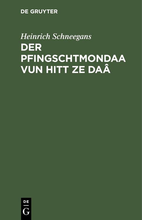 Produktbild: Der Pfingschtmondaa vun hitt ze Da&acirc;