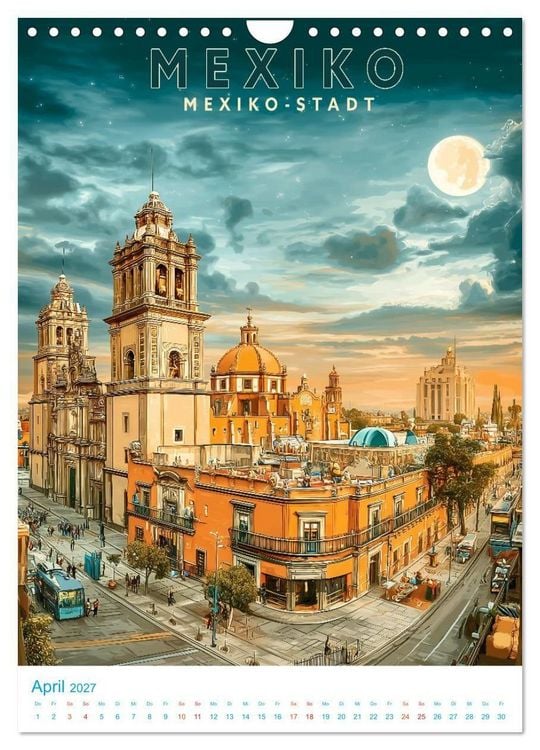 Produktbild: Mexiko - Old School Poster Style (Wandkalender 2027 DIN A4 hoch), CALVENDO Monatskalender