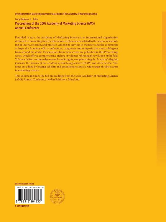 Produktbild: Proceedings of the 2009 Academy of Marketing Science (AMS) Annual Conference