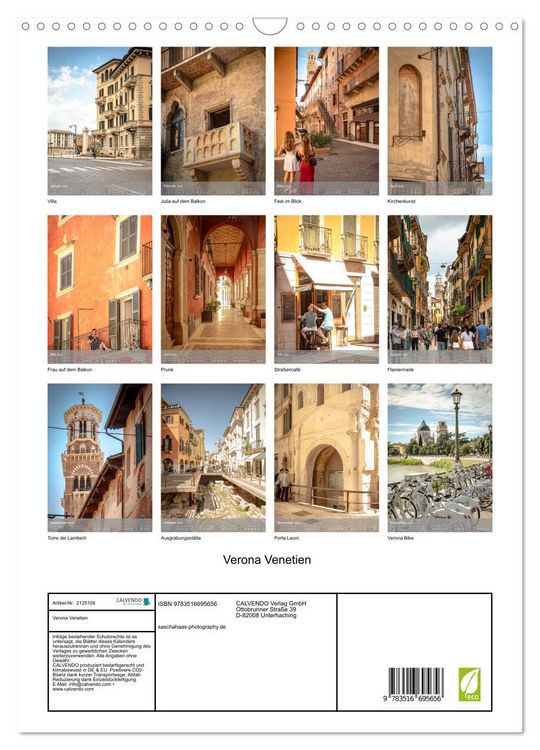 Produktbild: Verona Venetien (Wandkalender 2026 DIN A3 hoch), CALVENDO Monatskalender