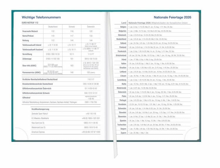 Produktbild: Wochen-Cheftimer A5, petrol 2027