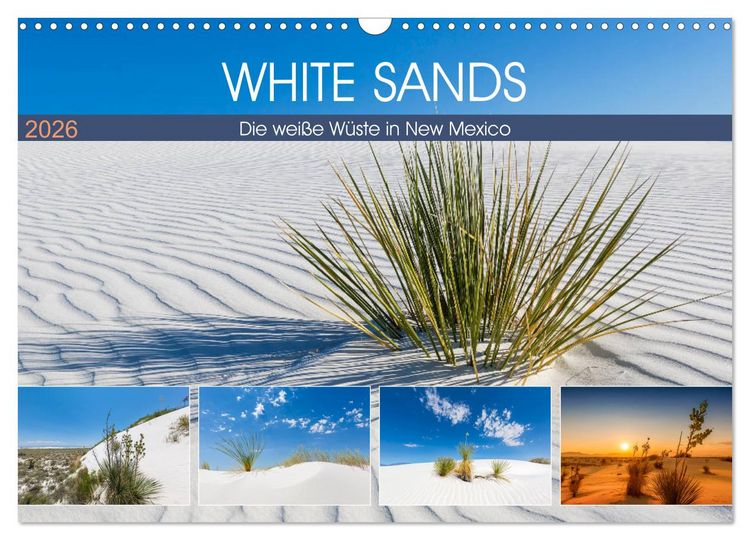 Produktbild: WHITE SANDS Die wei&szlig;e W&uuml;ste in New Mexico (Wandkalender 2026 DIN A3 quer), CALVENDO Monatskalender
