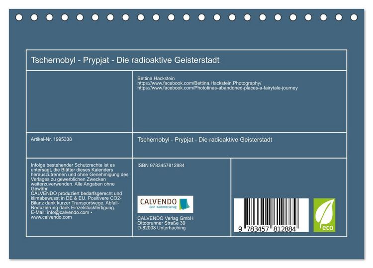 Produktbild: Tschernobyl - Prypjat - Die radioaktive Geisterstadt (Tischkalender 2026 DIN A5 quer), CALVENDO Monatskalender