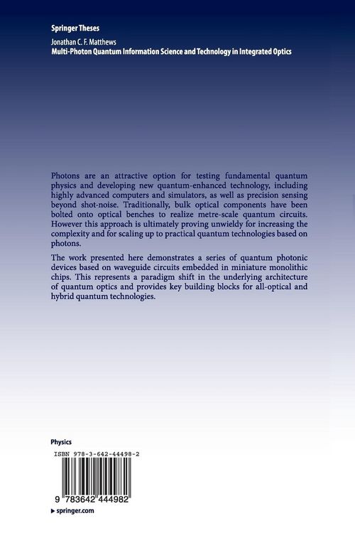 Produktbild: Multi-Photon Quantum Information Science and Technology in Integrated Optics