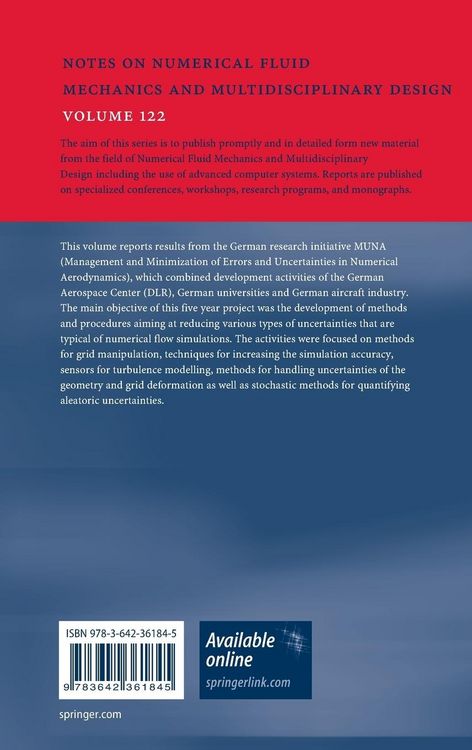 Produktbild: Management and Minimisation of Uncertainties and Errors in Numerical Aerodynamics
