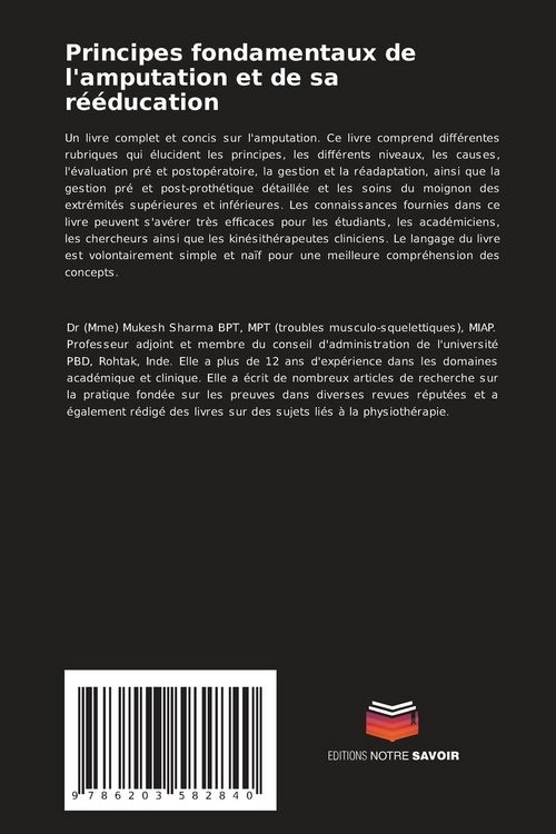 Produktbild: Principes fondamentaux de l'amputation et de sa r&eacute;&eacute;ducation