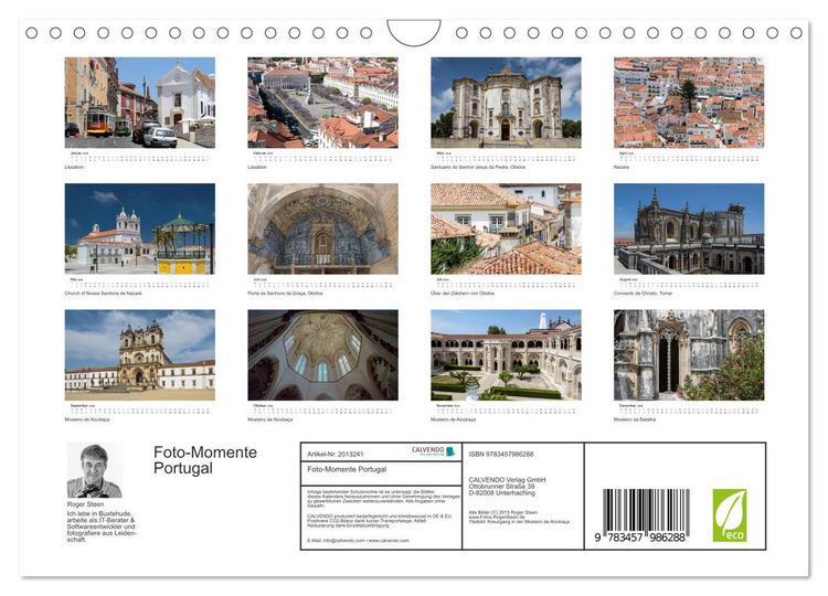 Produktbild: Foto-Momente Portugal (Wandkalender 2026 DIN A4 quer), CALVENDO Monatskalender