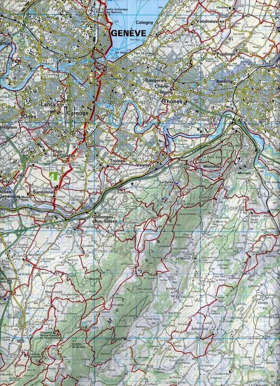 Produktbild: KuF Schweiz Wanderkarte 21 Gen&egrave;ve