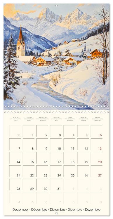 Produktbild: Majestic mountain retreats. Alpine landscape paintings (Wall Calendar 2026 12 &times; 12 Inch) CALVENDO 12 Month Wall Calendar